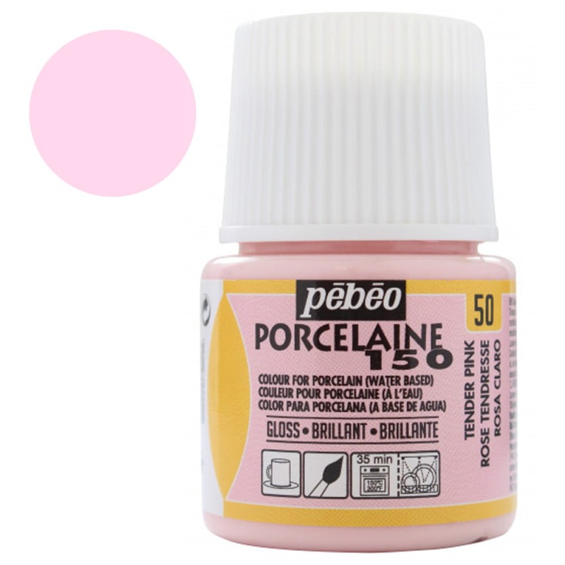 Farba do porcelany Pebeo Porcelaine 150°C 45 ml - 50 Tender Pink (Pastelowa)