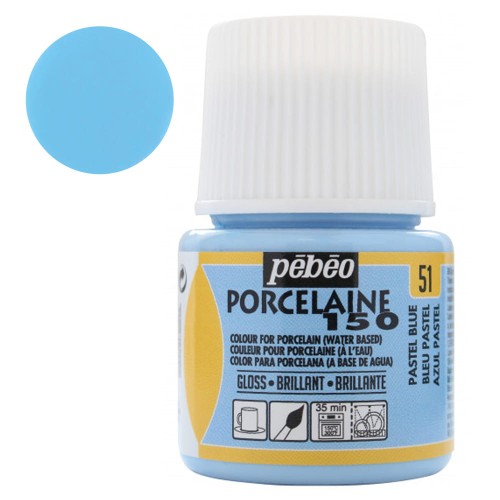 Farba do porcelany Pebeo Porcelaine 150°C 45 ml - 51 Pastel Blue (Pastelowa)