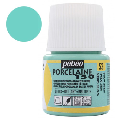 Farba do porcelany Pebeo Porcelaine 150°C 45 ml - 53 Water Green (Pastelowa)