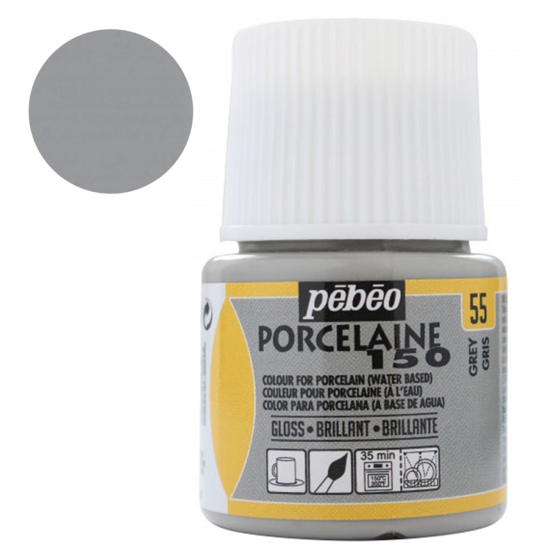 Farba do porcelany Pebeo Porcelaine 150°C 45 ml - 55 Grey