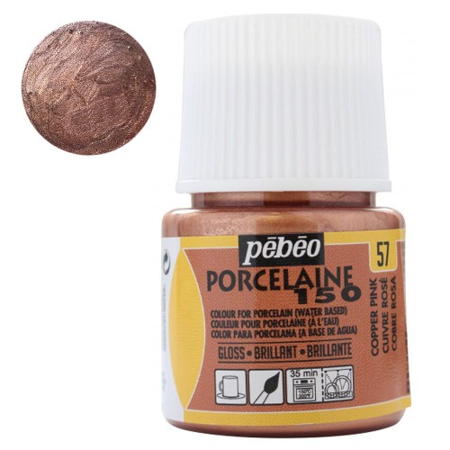 Farba do porcelany Pebeo Porcelaine 150°C 45 ml - 57 Copper Pink (Błyszcząca)