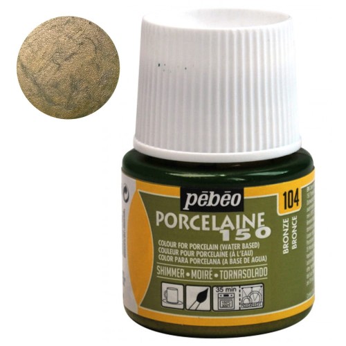 Farba do porcelany Pebeo Porcelaine 150°C 45 ml - 104 Shimmer Bronze (Błyszcząca)