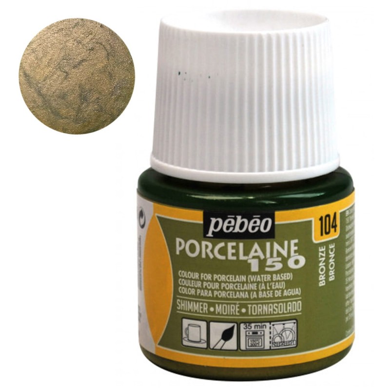 Farba do porcelany Pebeo Porcelaine 150°C 45 ml - 104 Shimmer Bronze (Błyszcząca)
