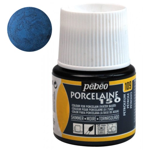Farba do porcelany Pebeo Porcelaine 150°C 45 ml - 109 Shimmer Petroleum (Błyszcząca)
