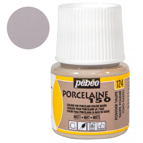 Farba do porcelany Pebeo Porcelaine 150°C Matt 45 ml - 124 Powder Taupe (matowa)