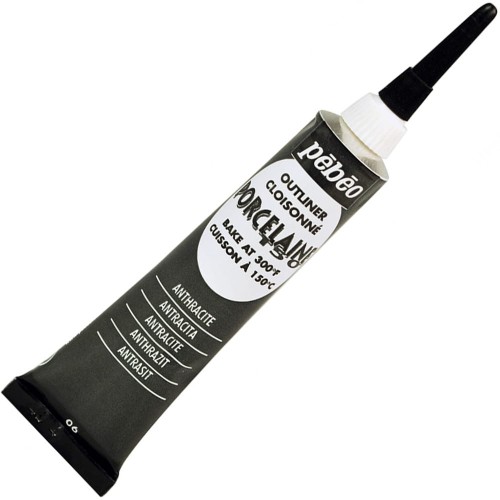 Konturówka Pebeo Porcelaine 150°C 20 ml - 06 Anthracite Black