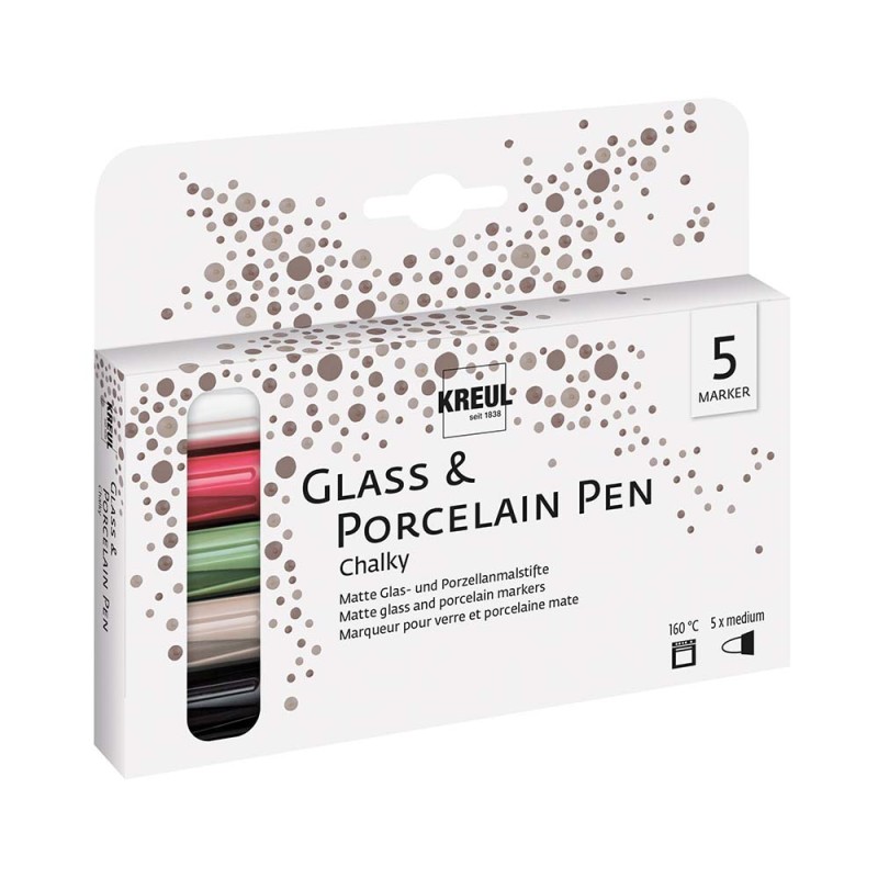 Pisaki do porcelany i szkła Kreul 5 szt - Chalky