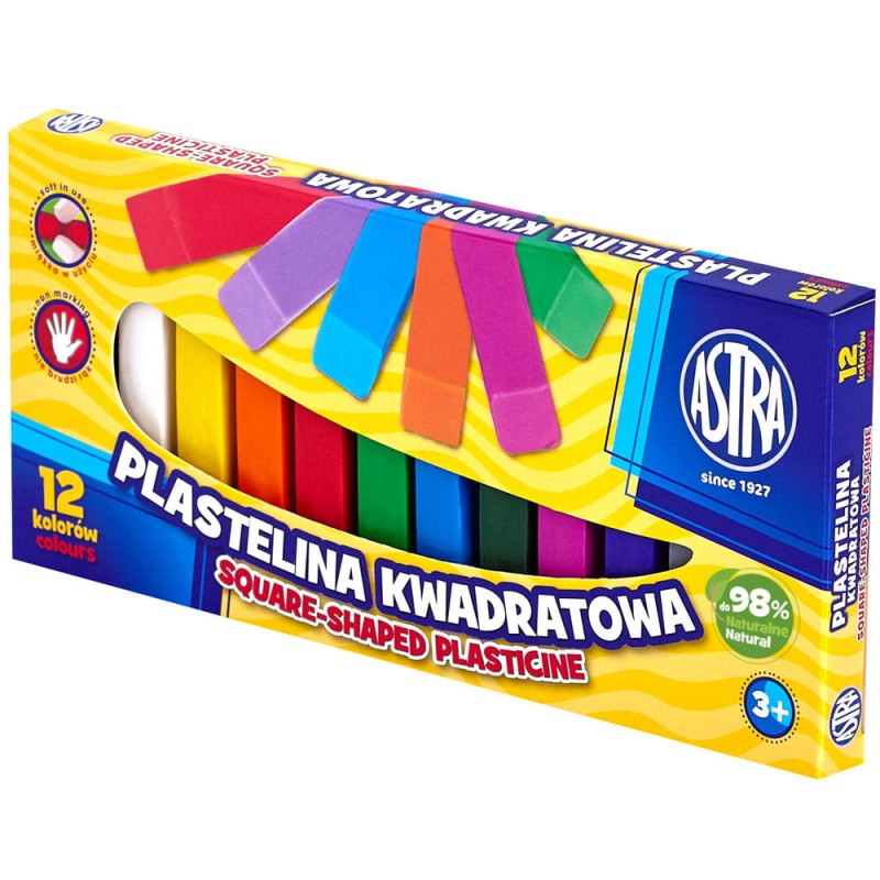 Plastelina kwadratowa Astra - 12 kolorów