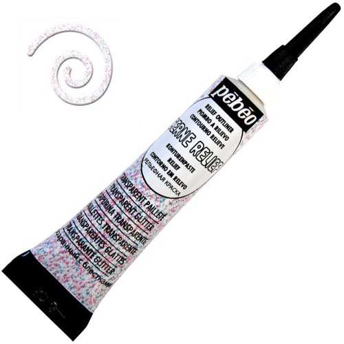 Konturówka Cerne Relief Pebeo 20 ml - Bezbarwna z brokatem
