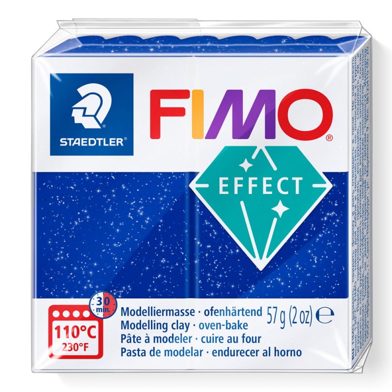 Modelina Fimo Effect 57 g - 302 niebieski brokatowy