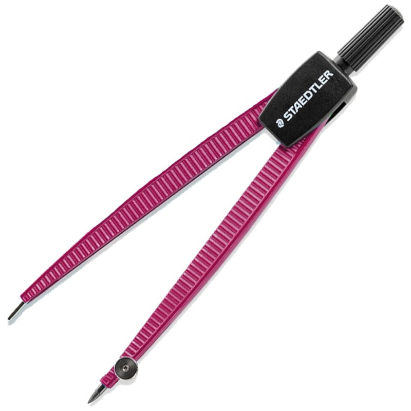 Cyrkiel szkolny z etui na grafity CZERWONY Staedtler