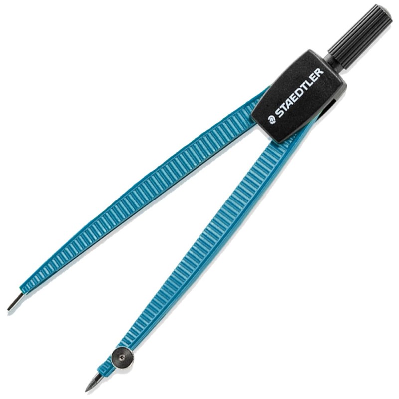 Cyrkiel szkolny z etui na grafity NIEBIESKI Staedtler