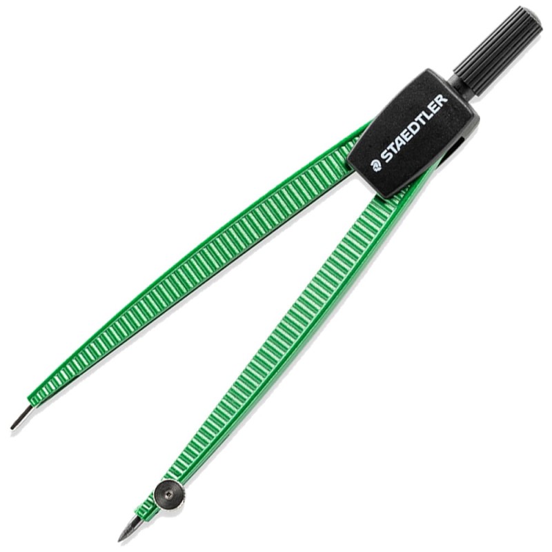 Cyrkiel szkolny z etui na grafity ZIELONY Staedtler