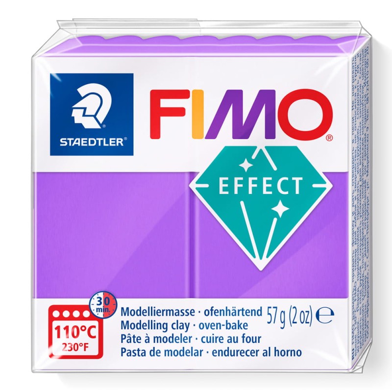 Modelina Fimo Effect 57 g - 604 fioletowy transparentny