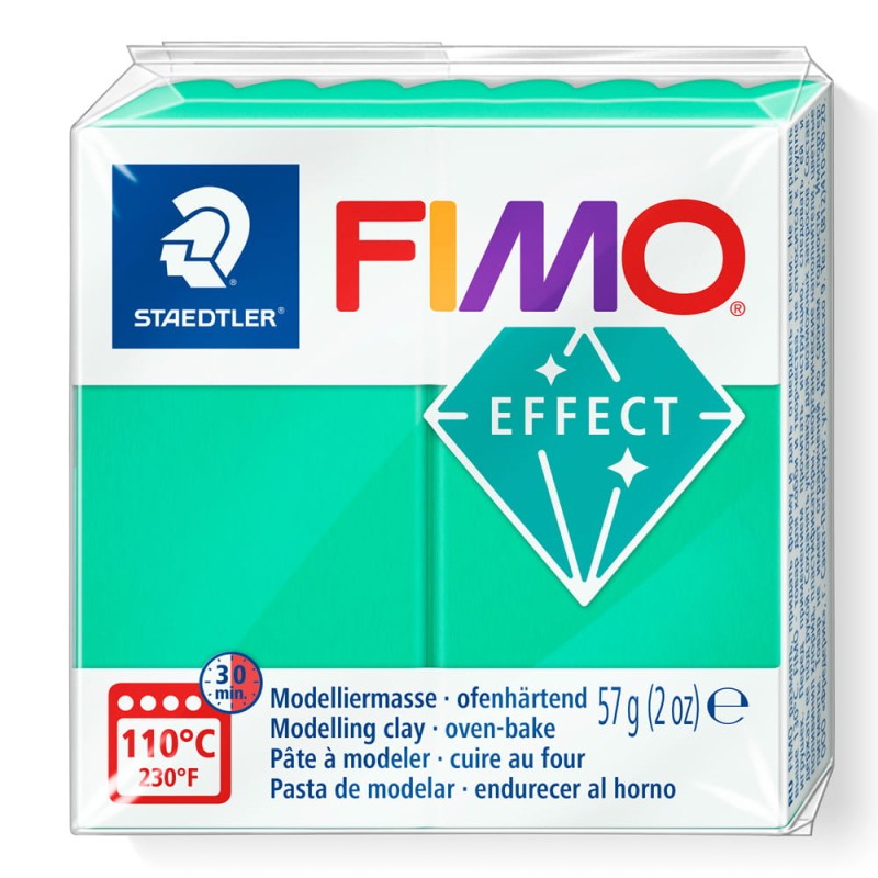 Modelina Fimo Effect 57 g - 504 zielony transparentny