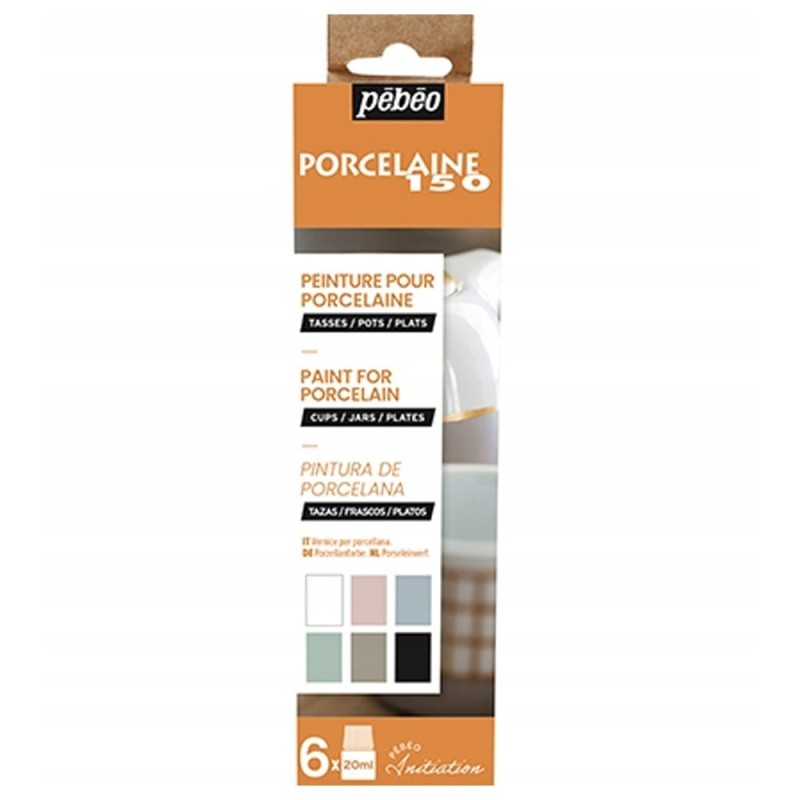 Zestaw farb do porcelany Pebeo 6x20 ml - Porcelaine 150 kredowe -.jpg