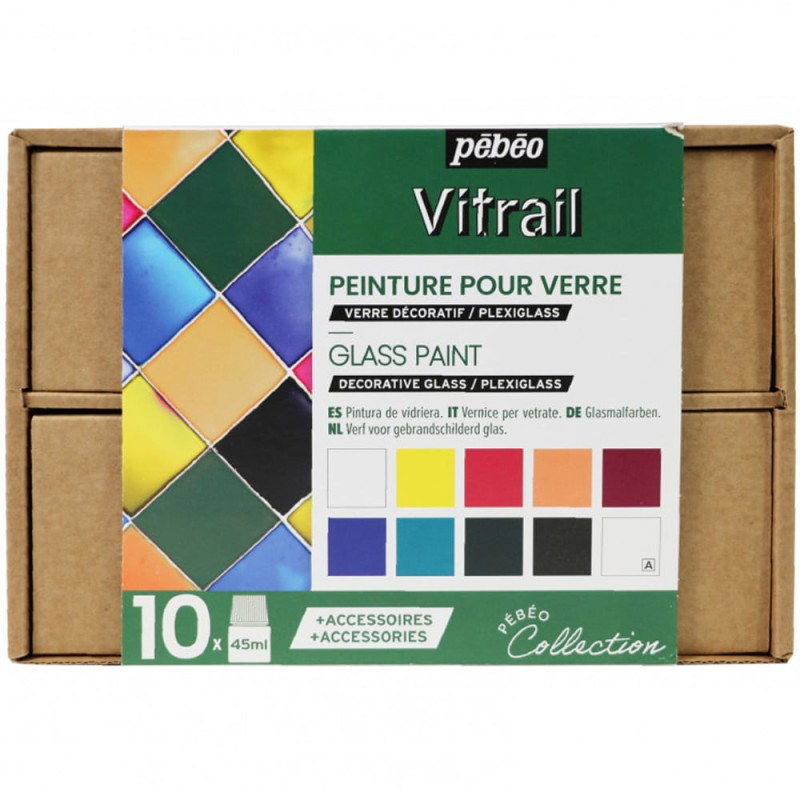 Zestaw farb do szkła Pebeo 10x45 ml - Vitrail Collection.jpg