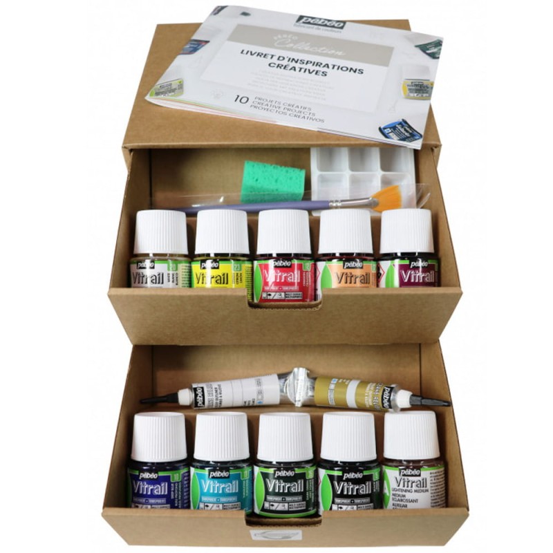 Zestaw farb do szkła Pebeo 10x45 ml - Vitrail Collection -.jpg