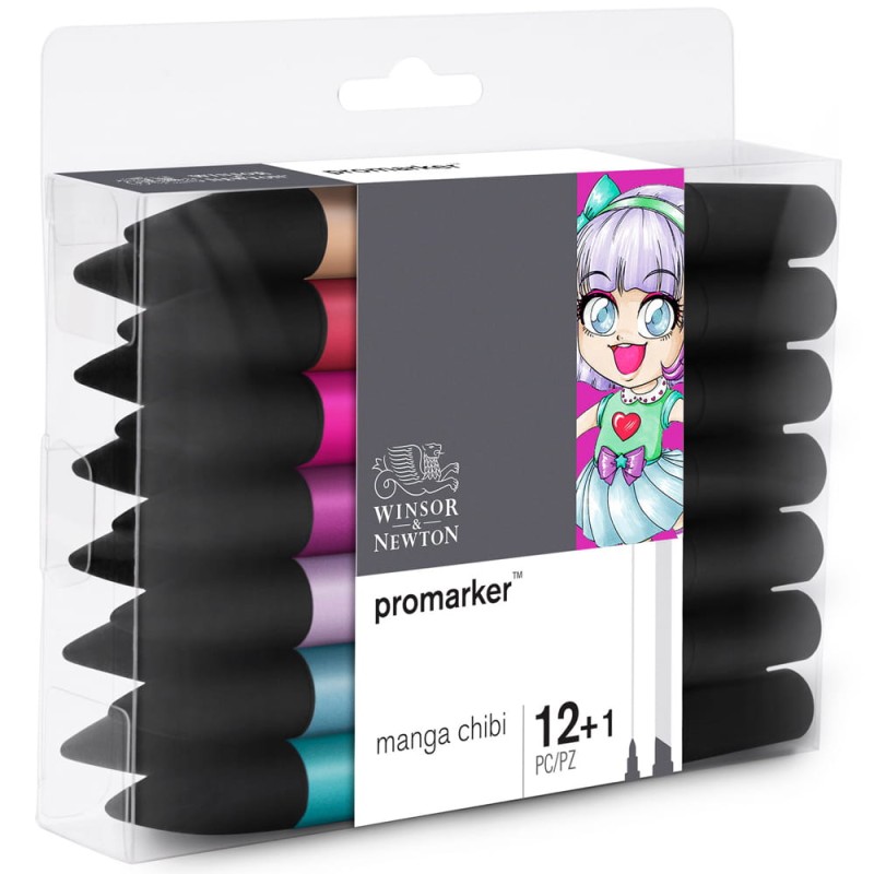 Zestaw Promarker 12 szt + 1 gratis Manga Chibi Winsor &amp; Newton
