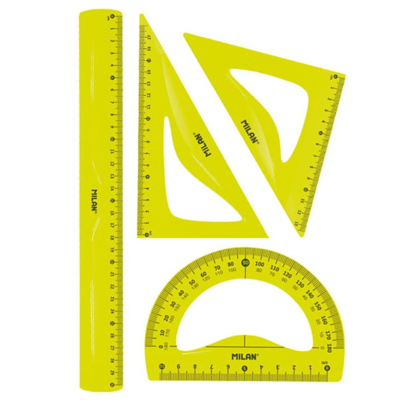 Zestaw kreślarski Flex&amp;Resisant Milan żółty neon 4szt