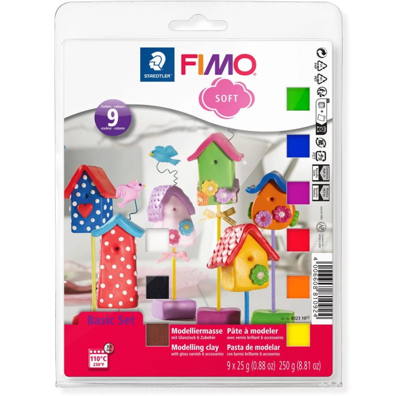 Zestaw Fimo Soft Basic Set - 9 kolorów + akcesoria - stare opakowanie