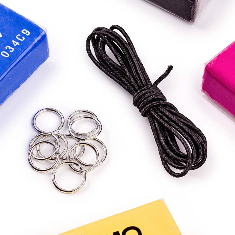 Zestaw Fimo Leather Effect Breloczek - 4 x 25 g + akcesoria