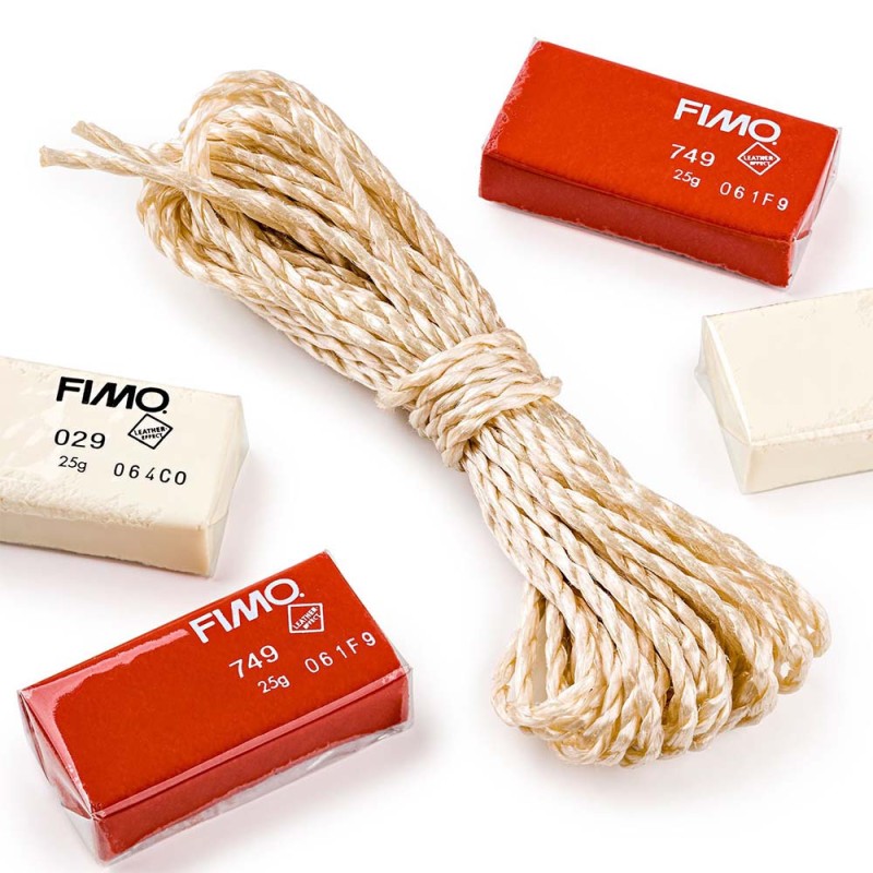 Zestaw Fimo Leather Effect Doniczka - 4 x 25 g + akcesoria