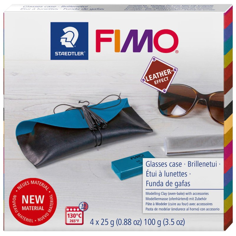 Zestaw Fimo Leather Effect Etui - 4 x 25 g + akcesoria