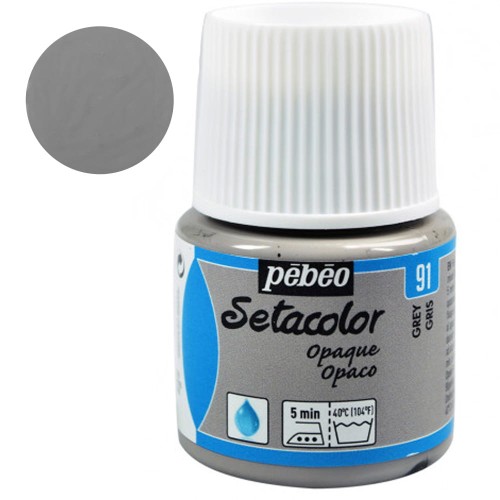 Farba do tkanin Setacolor Opaque Pebeo 45 ml - 91 Grey