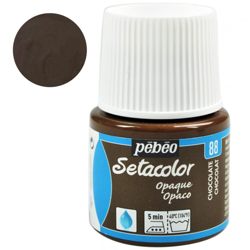 Farba do tkanin Setacolor Opaque Pebeo 45 ml - 88 Chocolate
