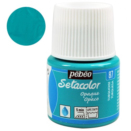 Farba do tkanin Setacolor Opaque Pebeo 45 ml - 87 Turquoise