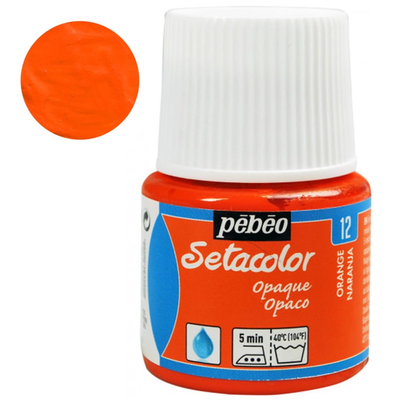 Farba do tkanin Setacolor Opaque Pebeo 45 ml - 12 Orange