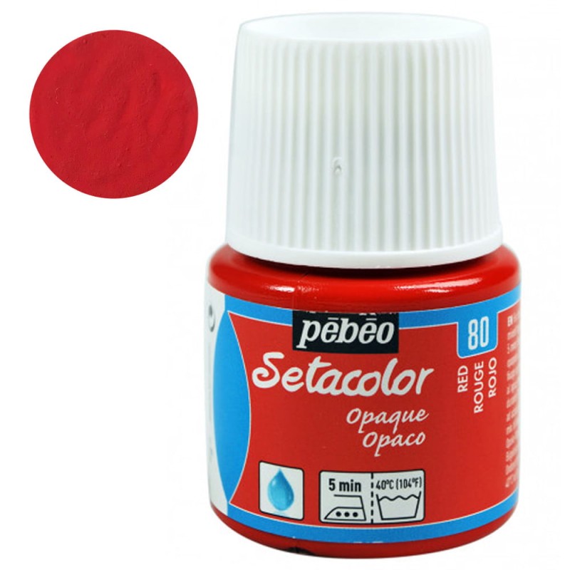 Farba do tkanin Setacolor Opaque Pebeo 45 ml - 80 Red
