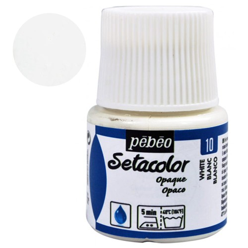 Farba do tkanin Setacolor Opaque Pebeo 45 ml - 10 White