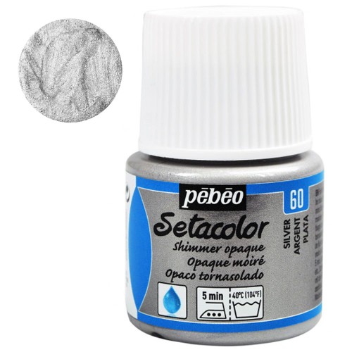 Farba do tkanin Setacolor Opaque Pebeo 45 ml - 60 Silver