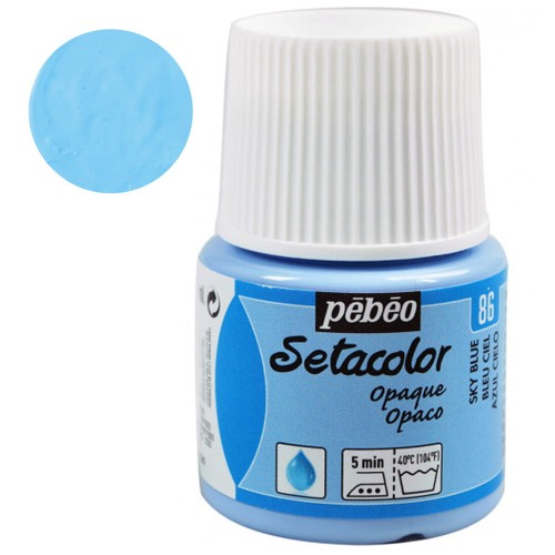 Farba do tkanin Setacolor Opaque Pebeo 45 ml - 86 Sky blue