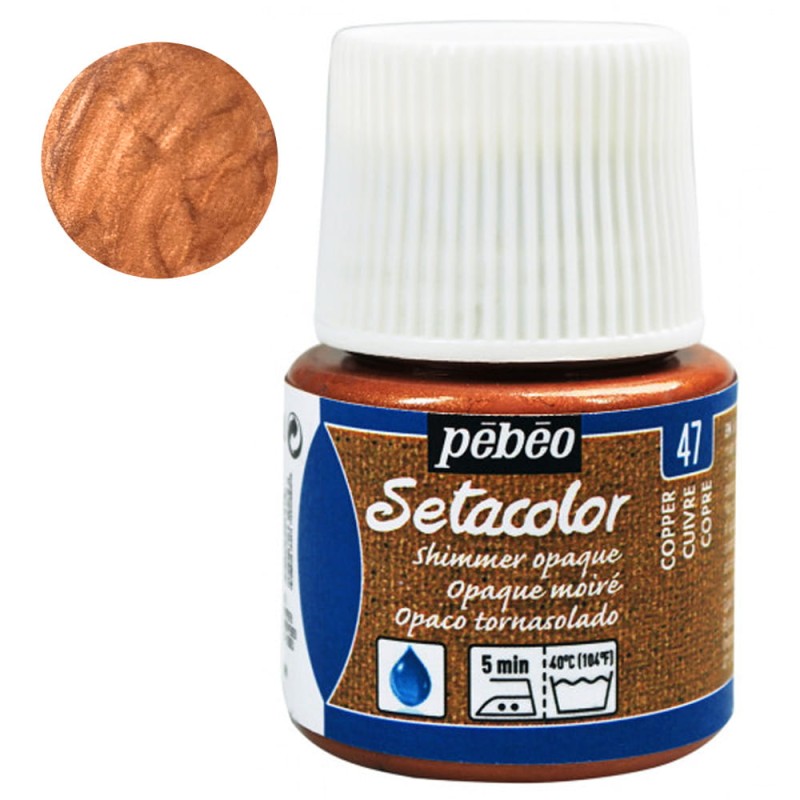 Farba do tkanin Setacolor Opaque Pebeo 45 ml - 47 Shimmer copper