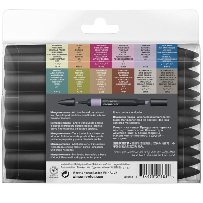 Promarker 12+1 szt Manga Romance Winsor &amp; Newton