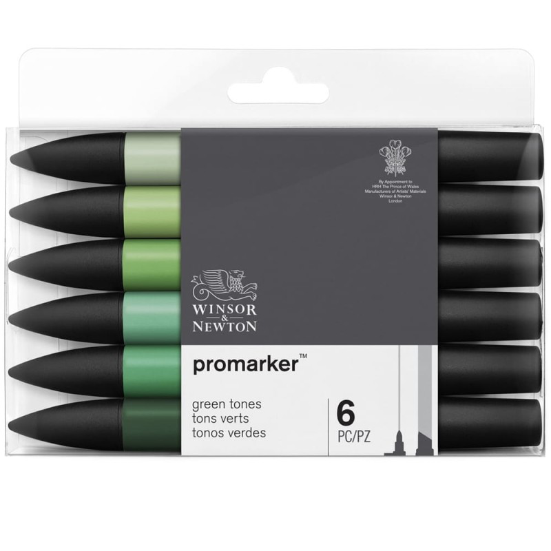 Promarker  6 szt Green Tones Winsor &amp; Newton