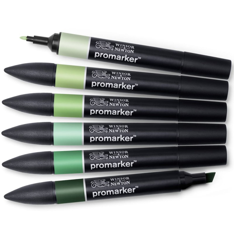 Promarker  6 szt Green Tones Winsor &amp; Newton
