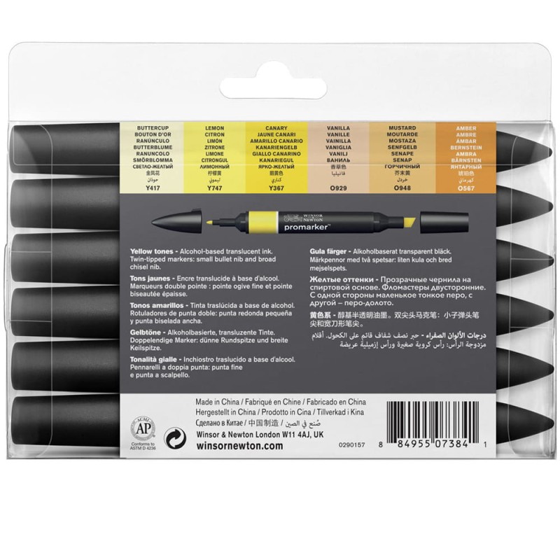 Promarker 6 szt Yellow Tones Winsor &amp; Newton