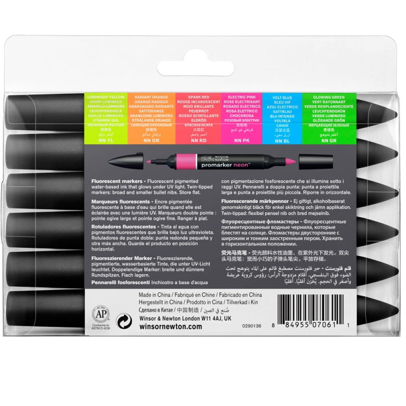 Zestaw Promarker Neon 6 szt Winsor &amp; Newton