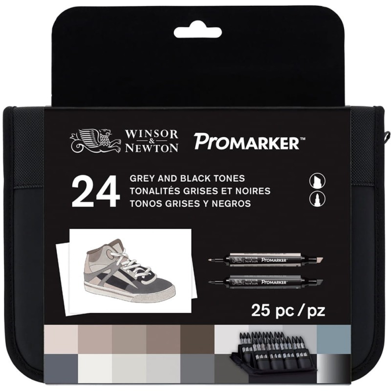 Promarker 24 szt Black &amp; Grey Set Winsor &amp; Newton