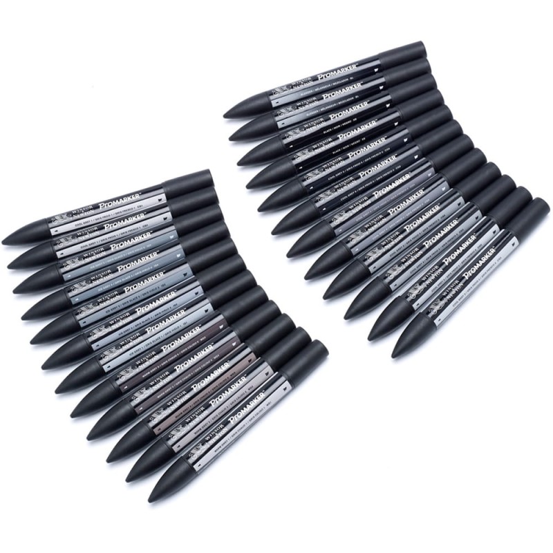 Promarker 24 szt Black &amp; Grey Set Winsor &amp; Newton