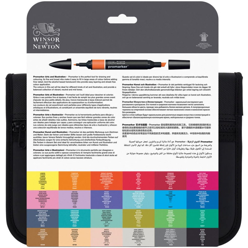 Zestaw Promarker 24 szt Arts &amp; Illustration Set Winsor &amp; Newton