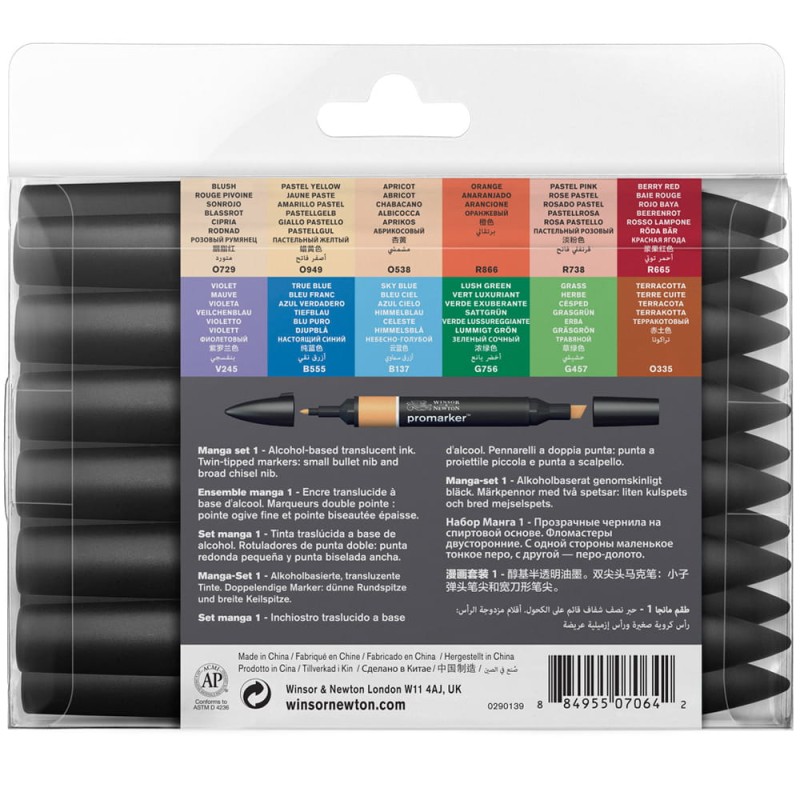 Zestaw Promarker 12+1 Manga Ensemble Set 1 Winsor &amp; Newton