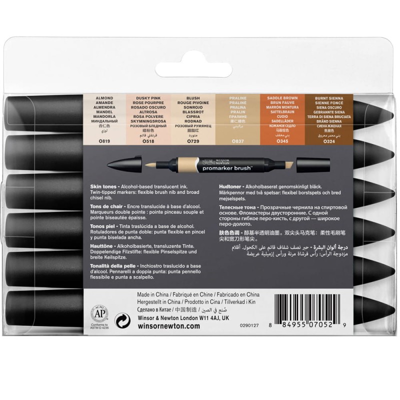 Promarker Brush 6 szt Skin Tones Winsor &amp; Newton