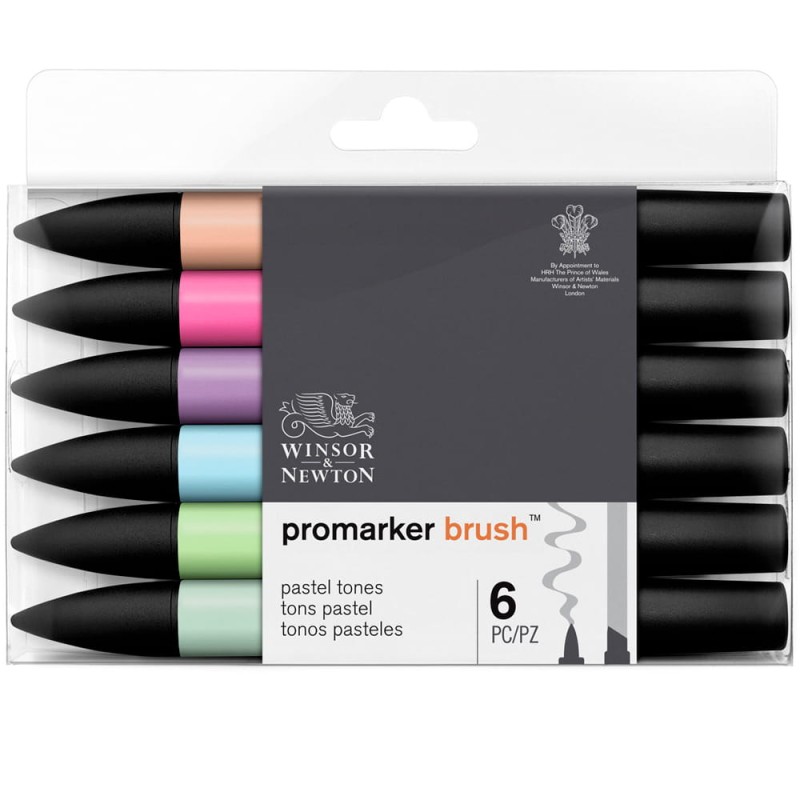 Zestaw Promarker Brush 6 szt Pastel Tones Winsor &amp; Newton