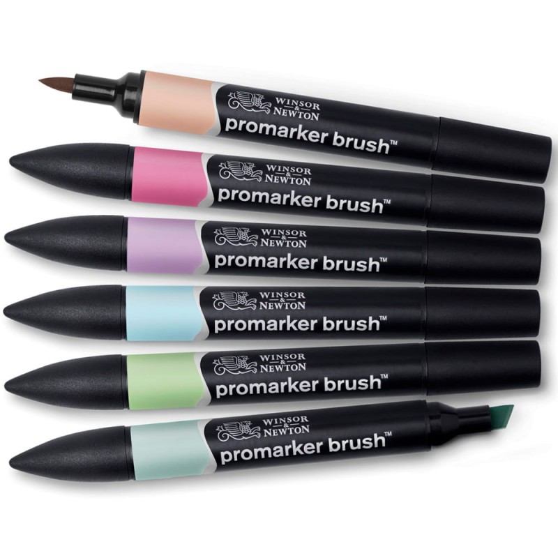 Zestaw Promarker Brush 6 szt Pastel Tones Winsor &amp; Newton