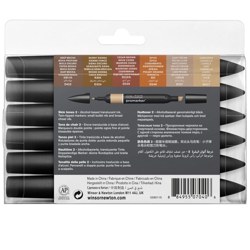 Zestaw Promarker 6 szt Skin Tones Set 2 Winsor &amp; Newton